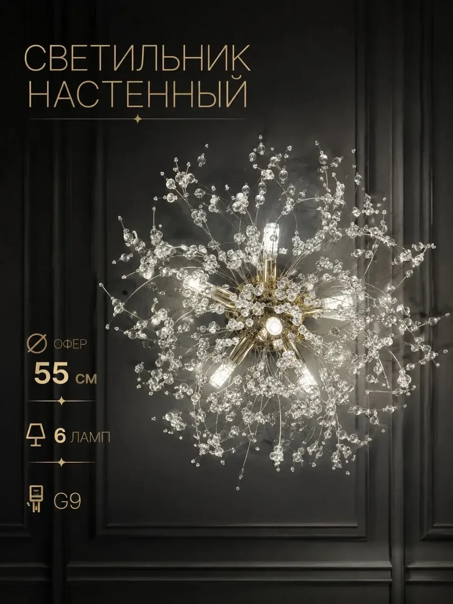 Светильник настенный бра одуванчик 55 см