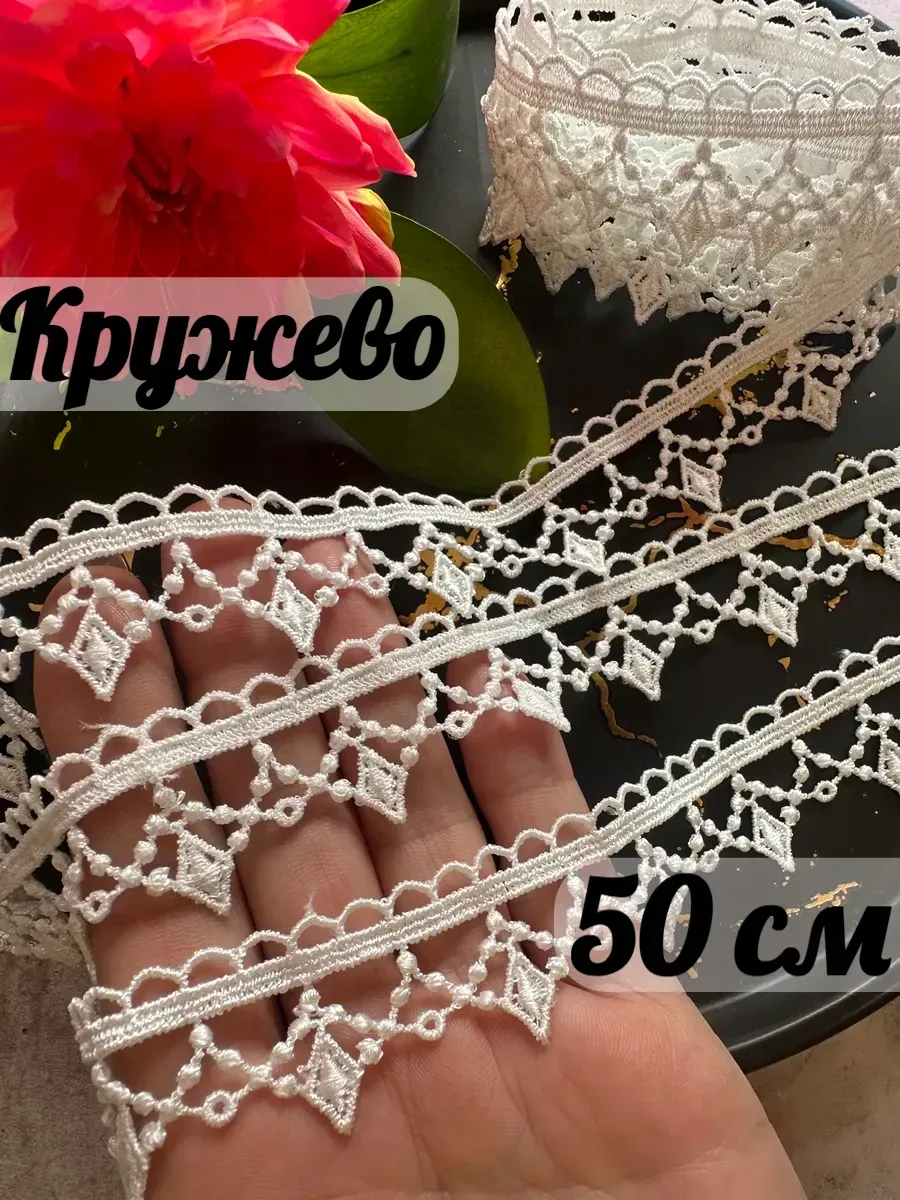Тесьма кружевная для рукоделия окантовочная