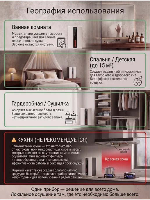 Cleanson Осушитель воздуха для дома комнатный бытовой мини, белый, фото 2