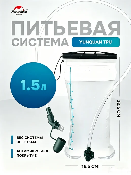 Naturehike Гидратор для рюкзака 3 литра TPU, питьевая система, вариант, фото 8