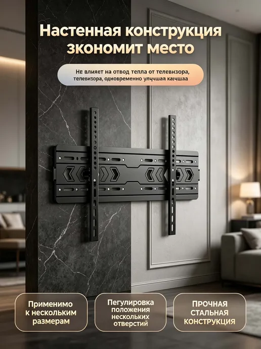 Кронштейн для телевизора VESA 200х200 до 600х400 мм, 200x200, фото 2