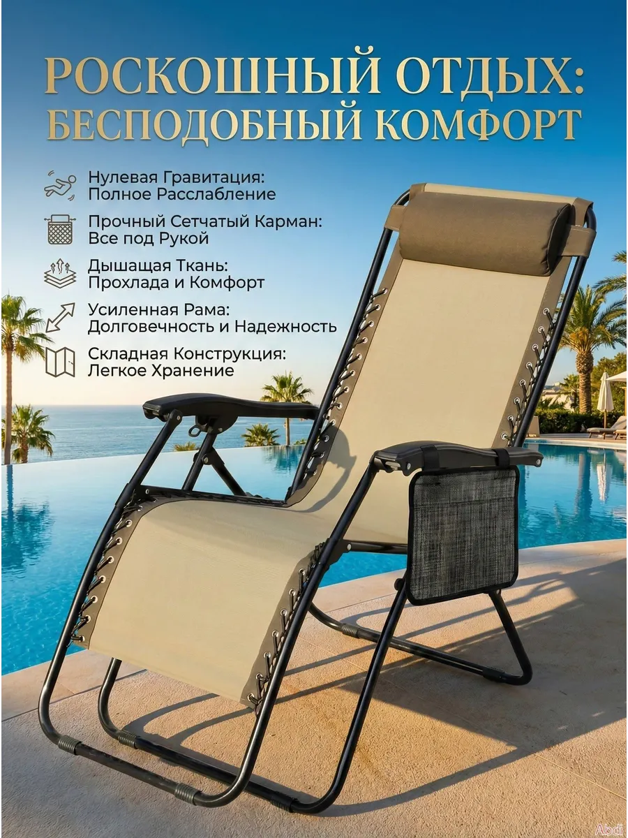 Шезлонг из ABS пластика, 30x25x25 см