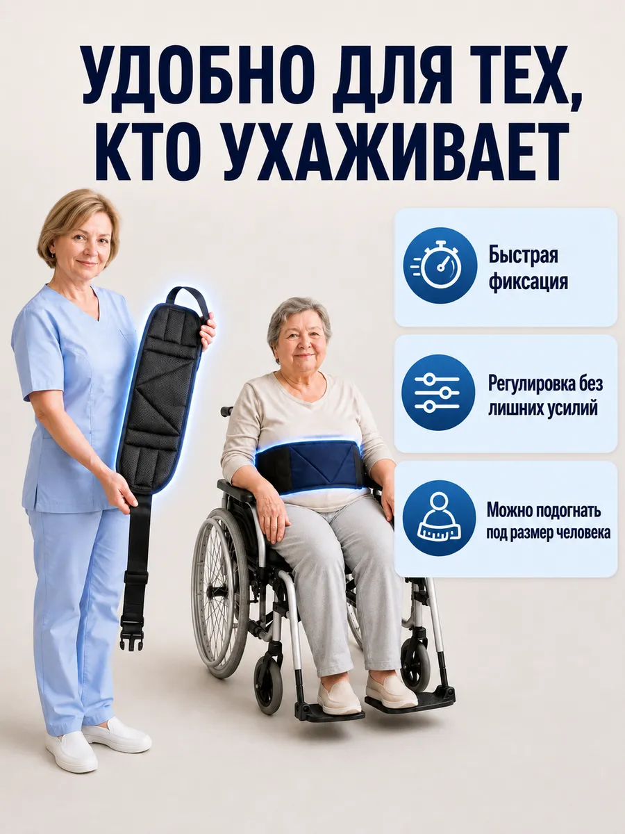 Пояс для инвалидной коляски фиксирующий ремень фото 4