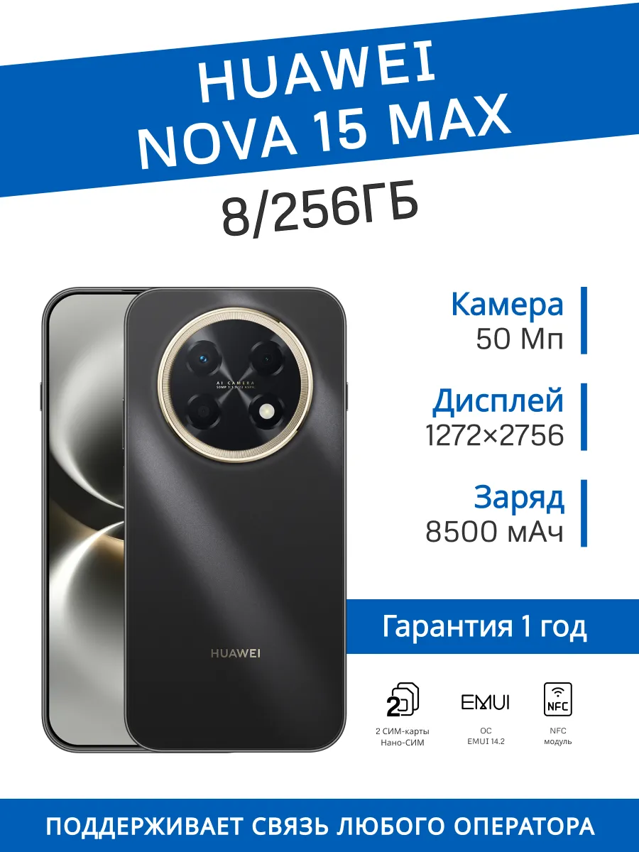 Смартфон Nova 15 Max 8 256 ГБ (Черный)