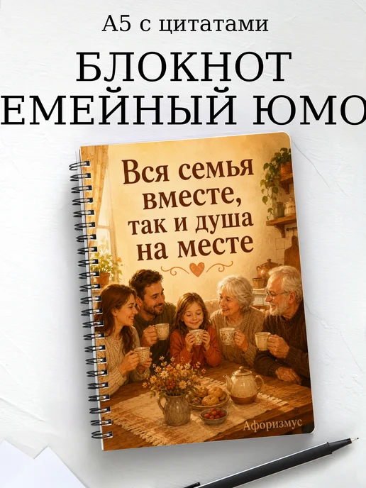 Блокнот Семейный юмор с мотивирующими цитатами