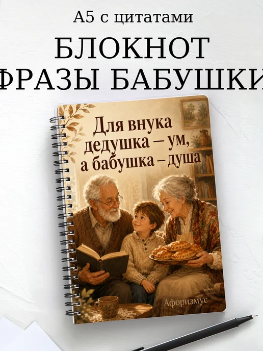 Блокнот Фразы бабушки с мотивирующими цитатами