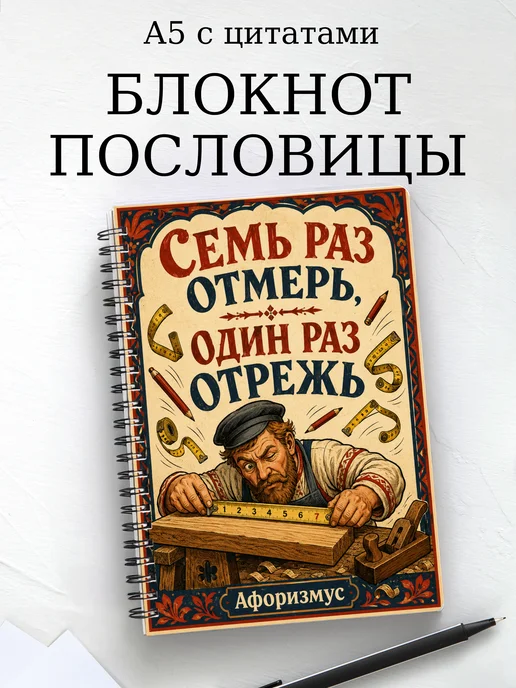 Блокнот Русские пословицы с мотивирующими цитатами