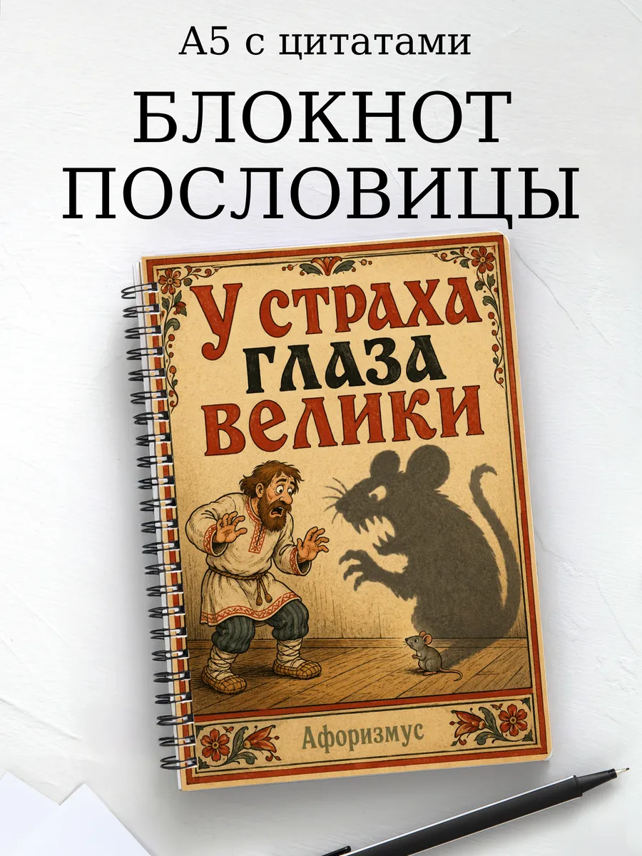 Блокнот Русские пословицы с мотивирующими цитатами