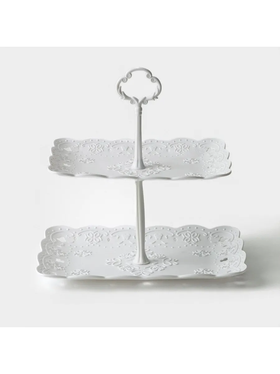 Блюдо-этажерка 2 яруса 22,5x16/26,5x19 см