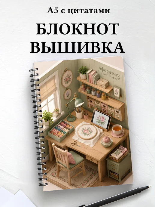 Блокнот Вышивка с мотивирующими цитатами
