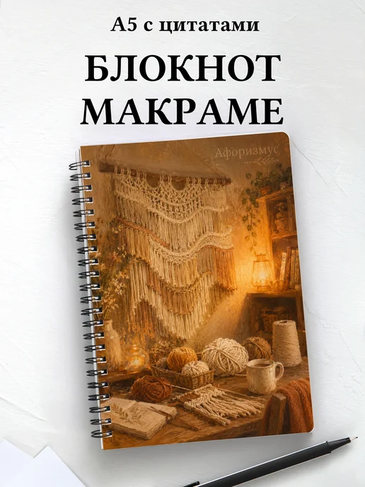 Блокнот Макраме с мотивирующими цитатами