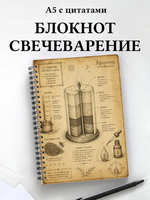 Блокнот Свечеварение с мотивирующими цитатами