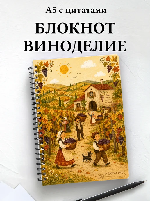 Блокнот Виноделие с мотивирующими цитатами