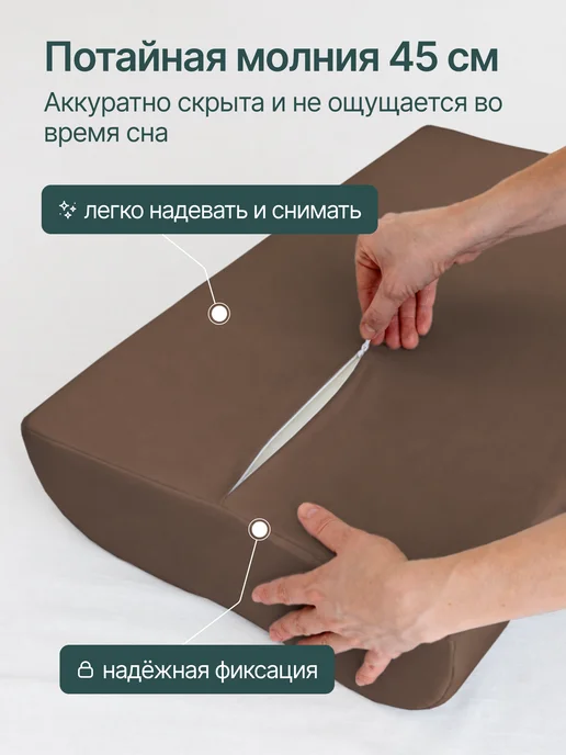 OBNIME Наволочка на ортопедическую подушку 50х30 поплин, вариант, фото 5