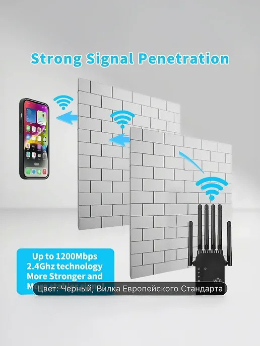Мощный усилитель сигнала WiFi мини-роутер, репитер 3 в 1, вариант, фото 7