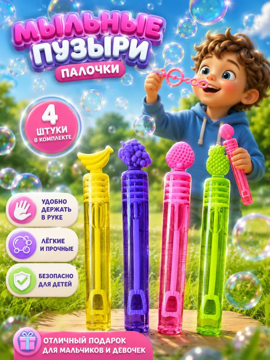 Мыльные пузыри набор 4 шт