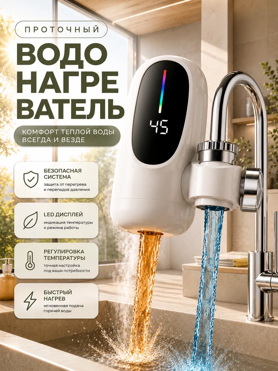 Водонагреватель проточный для кухни электрический