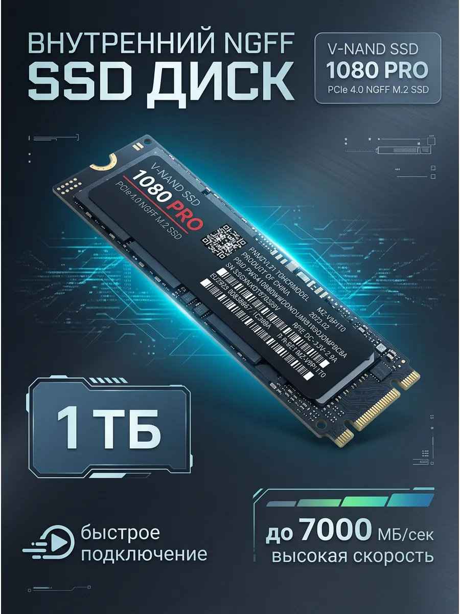 Внутренний SSD М2 диск 1ТБ NGFF