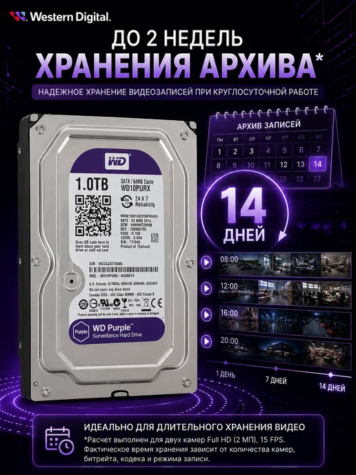 AG Digital Жесткий диск внутренний 1 ТБ для видеонаблюдения, 1 ТБ, фото 5