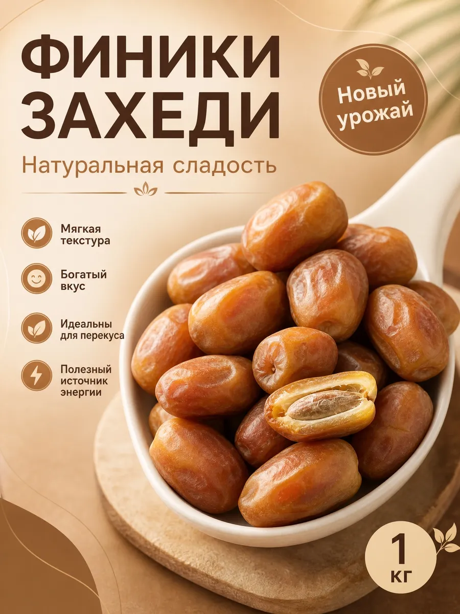 Финики захеди натуральные 1кг, без обработки