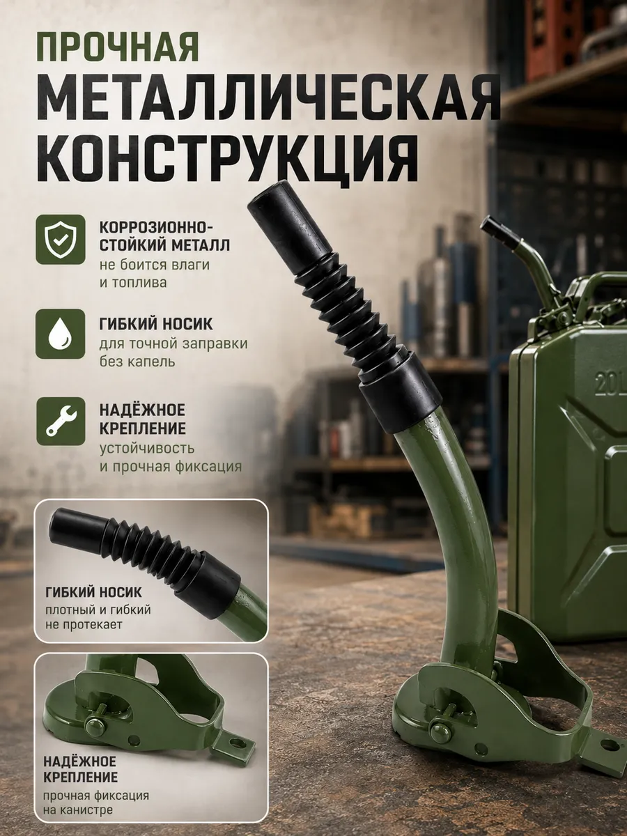 Канистра для масла 20л, с носиком, для заливки топлива