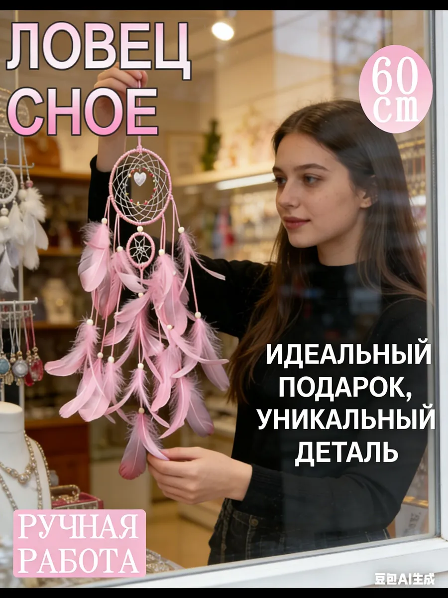 Ловец снов готовый большой с подсветкой