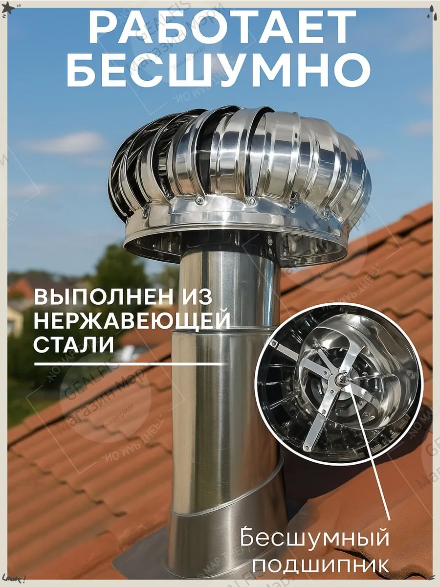 GEALFIS вытяжной вентилятор 110 мм турбо дефлектор из стали