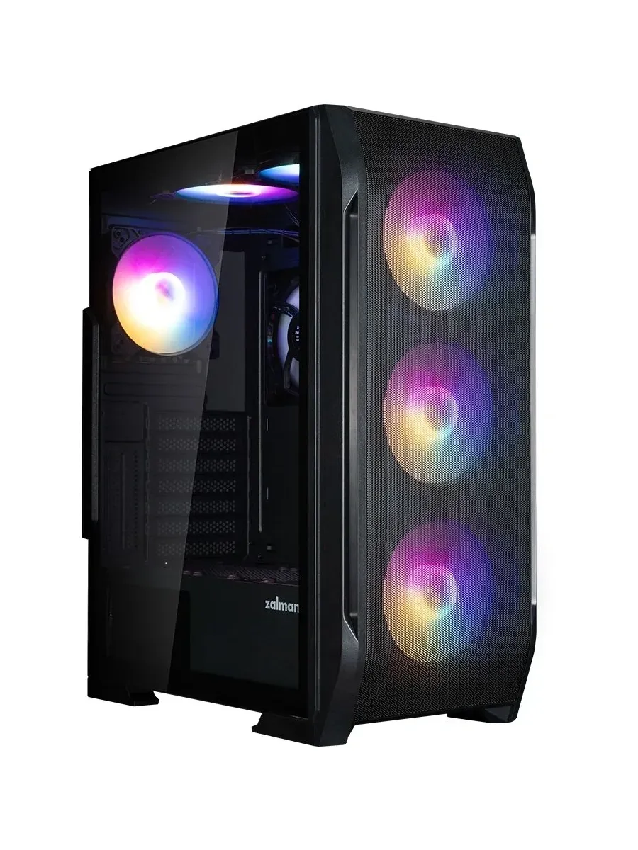 Корпус N7 Plus V2 черный без БП ATX 2x120mm 5x140mm 2xUSB2.0