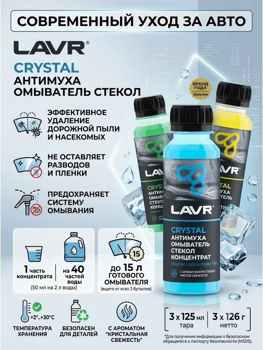 LAVR антимошка добавка в стеклоомываетель 3 шт, 3 шт, фото 2