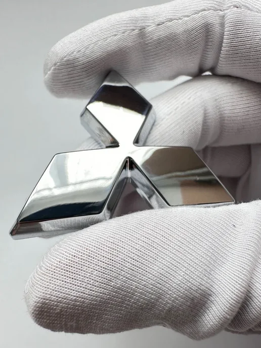 Эпитет Эмблема Mitsubishi на руль 51 мм шильдик значок Mitsubishi, серый, фото 2