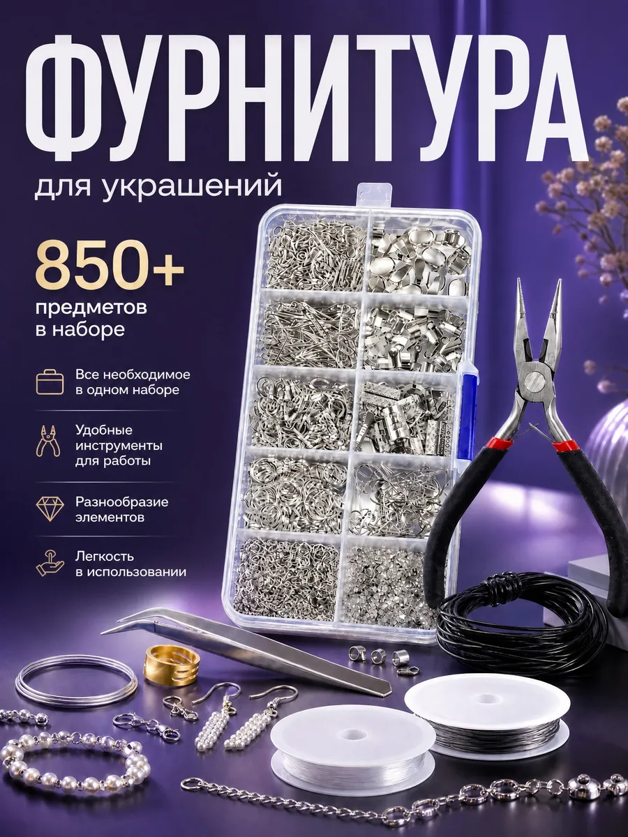 Набор инструментов и фурнитуры для рукоделия