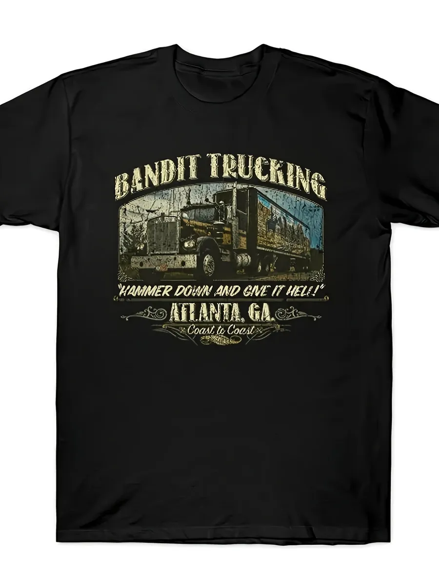 Стиль ретро! Футболка с принтом грузовика Bandit Trucking, и