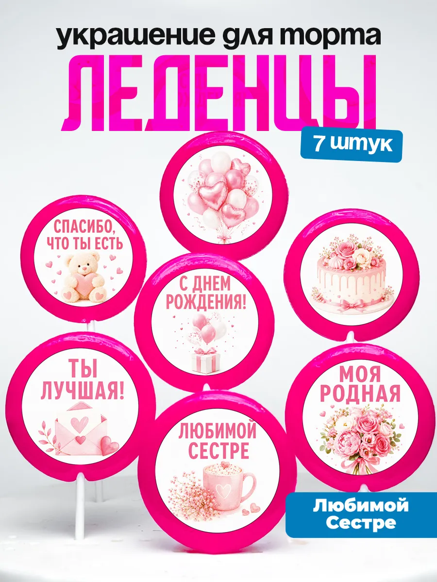 Украшение для торта сестре. Леденцы