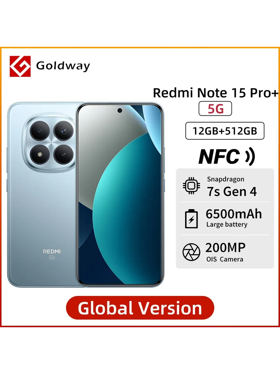 Смартфон Xiaomi Redmi Note 15 Pro+, 12/512ГБ, global