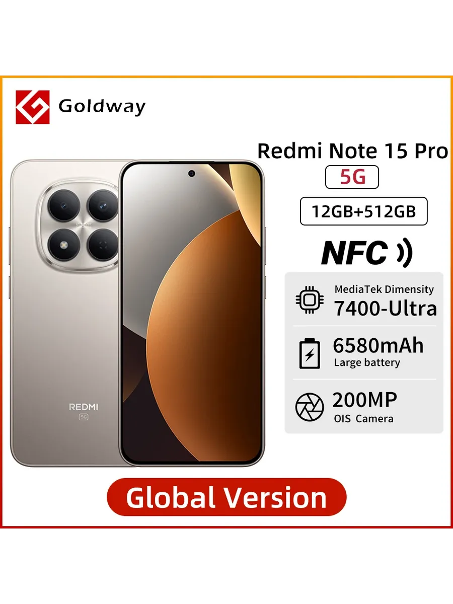 Смартфон Xiaomi Redmi Note 15 Pro 5G, 12/512ГБ, global