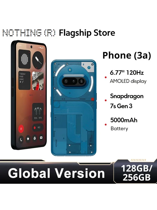 Смартфон Nothing Phone 3A 8/128 ГБ, красный, фото 2