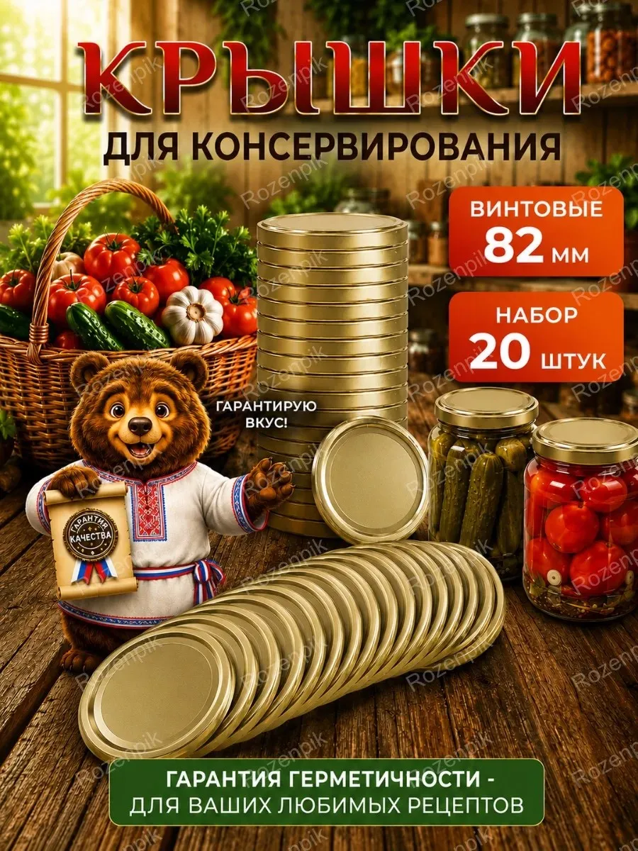 Крышки для банок винтовые для консервирования 82 мм