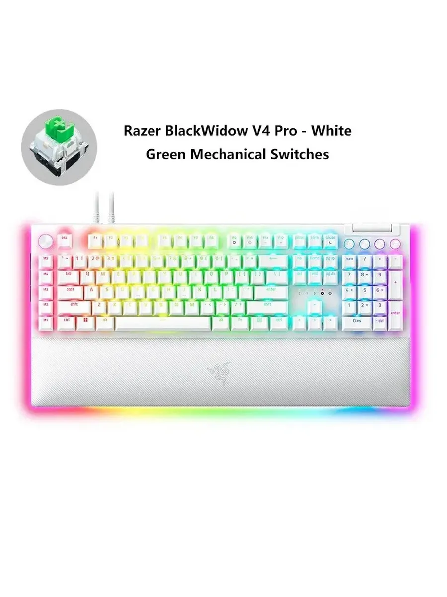 Razer BlackWidow V4 Pro White, Green axis