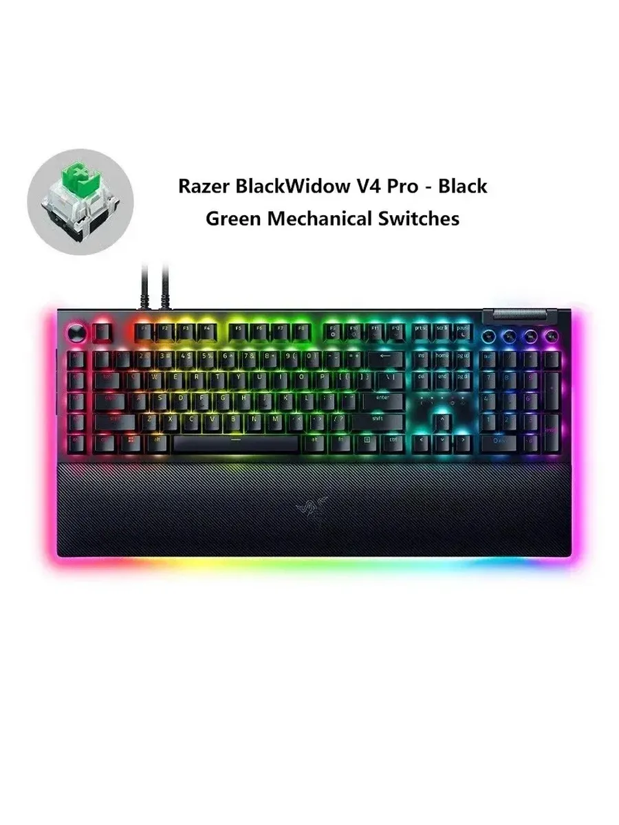 Razer BlackWidow V4 Pro, черная, Green axis