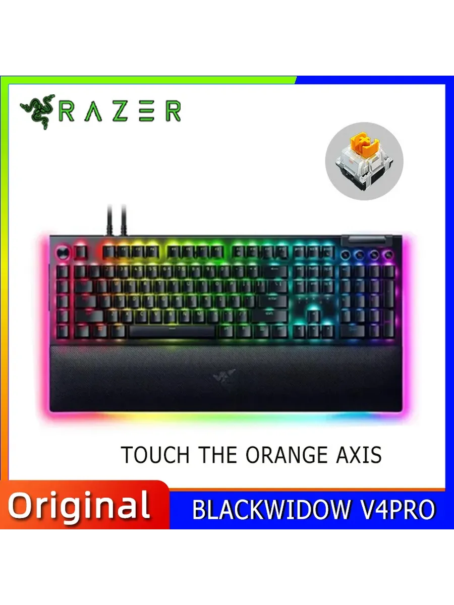 Razer BlackWidow V4 Pro, черная, оранжевые переключатели