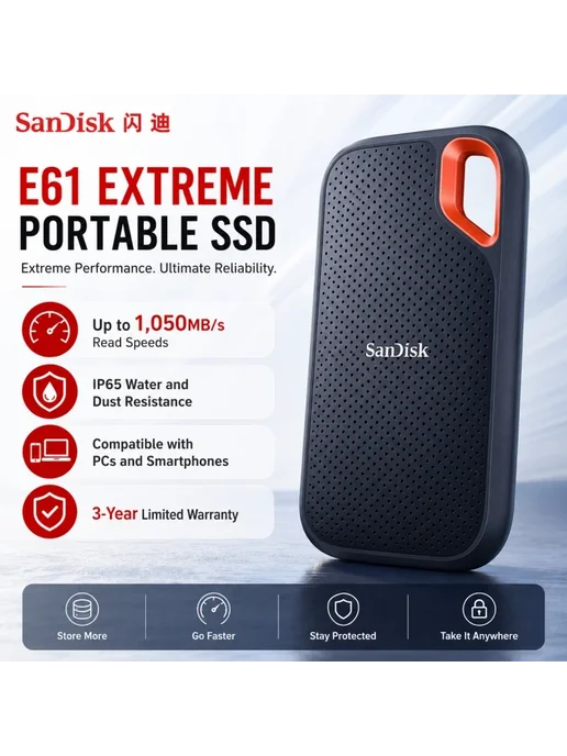SANDISK Портативный SSD E30 2TB, 2 ТБ, фото 4