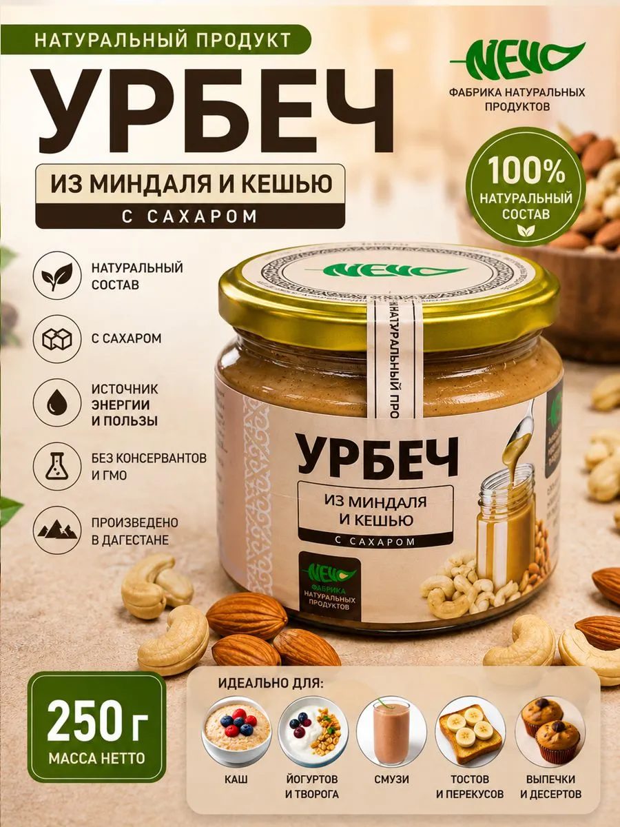 Урбеч из Кешью Миндаль из Дагестана 250г
