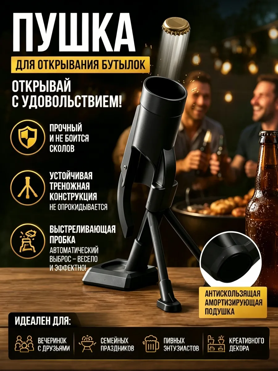 Автоматическая катапульта для пробок «Миномет» / Открывалка