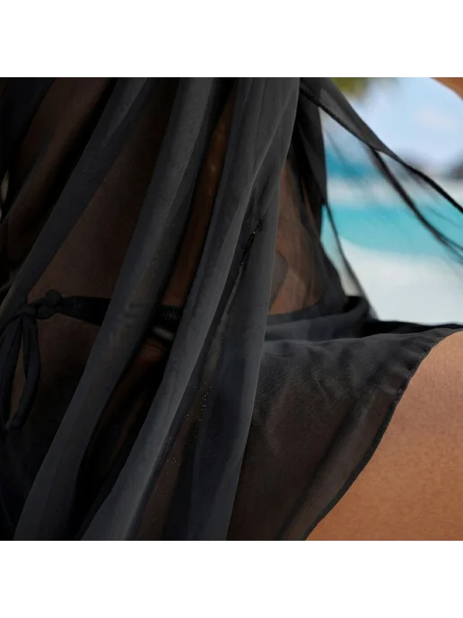 Yasmic Парео пляжное накидка на купальник, черный, фото 8