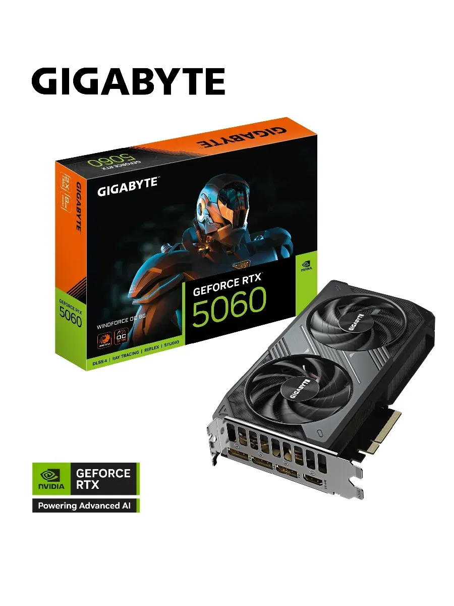 Gigabyte Видеокарта RTX5060 WINDFORCE OC, 8GB GDDR7