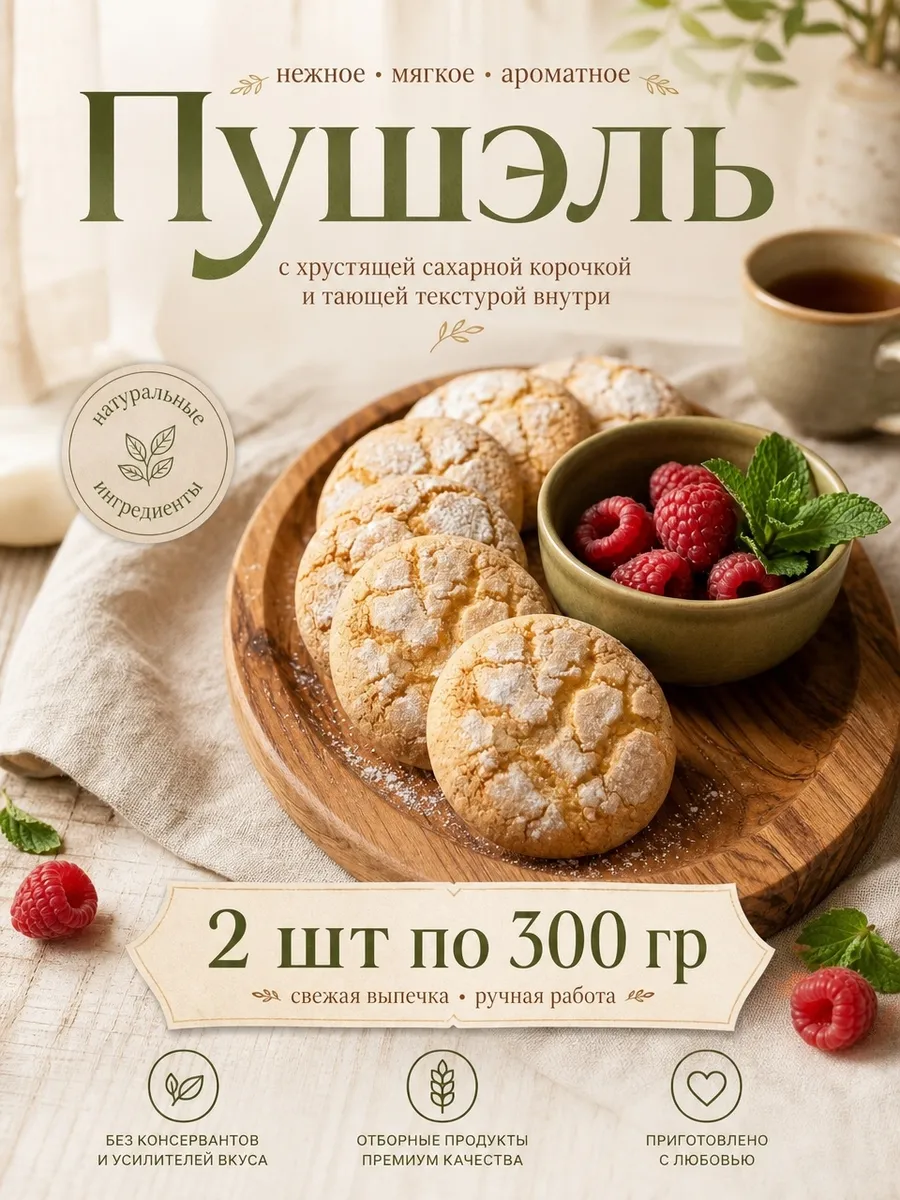 Печенье бисквитное для тирамису Пушэль 300гр - 2 штуки