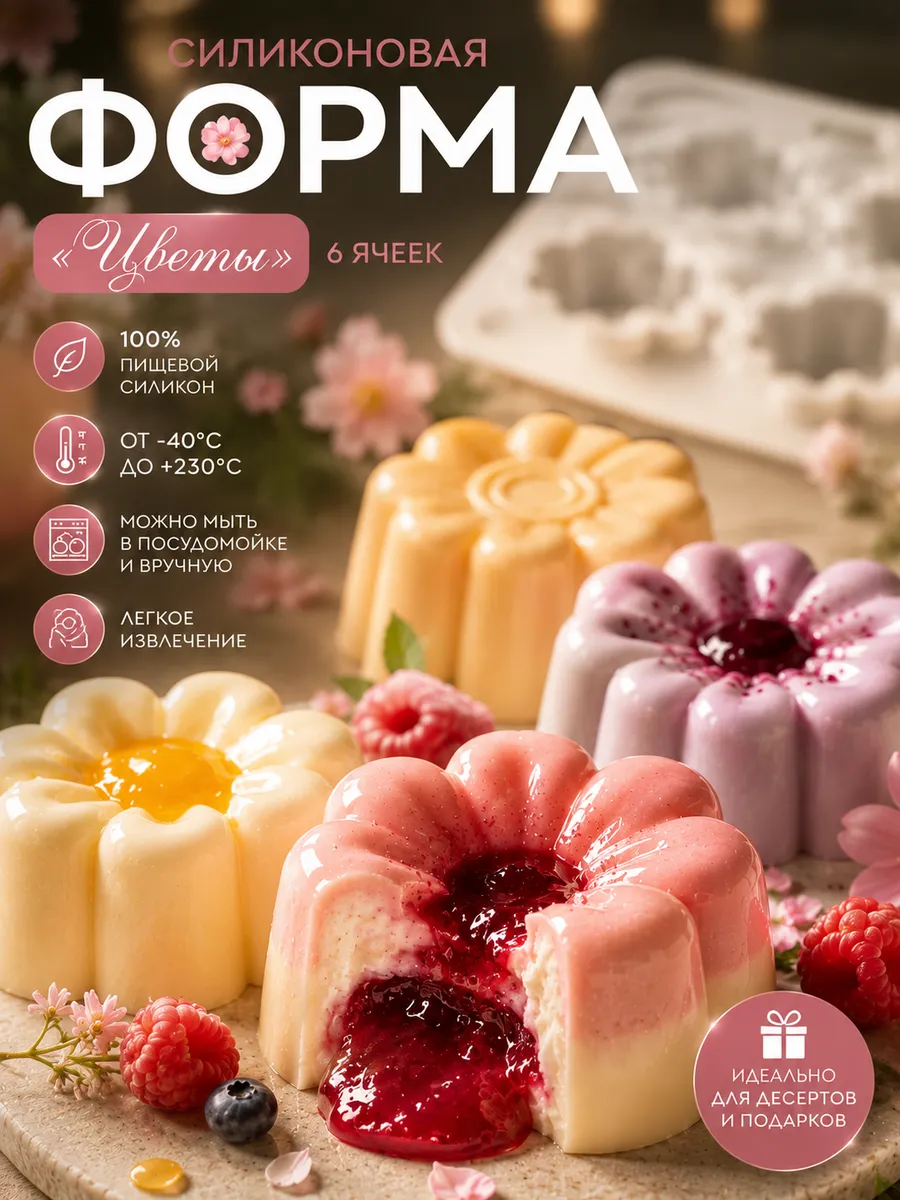 Силиконовая форма для муссовых пирожных и десертов