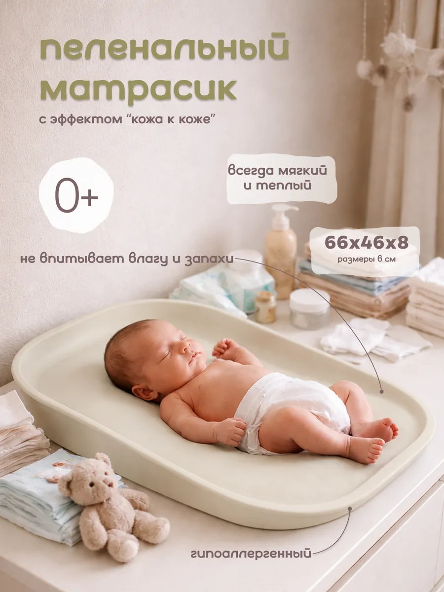Пеленальный матрасик для новорожденных на комод кожа к коже