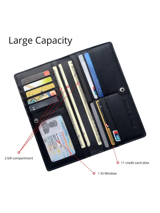 Bveyzi ультратонкий кожаный RFID картхолдер для женщин бифол, вариант, фото 3