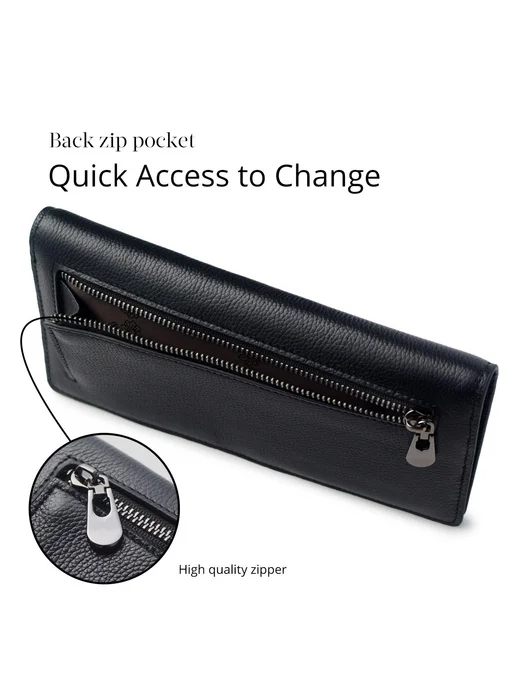 Bveyzi ультратонкий кожаный RFID картхолдер для женщин бифол, вариант, фото 4